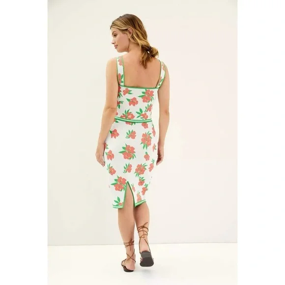 EVA FRANCO x Anthropologie floral 2 piece set skirt tank vacation travel M - Picture 4 of 11